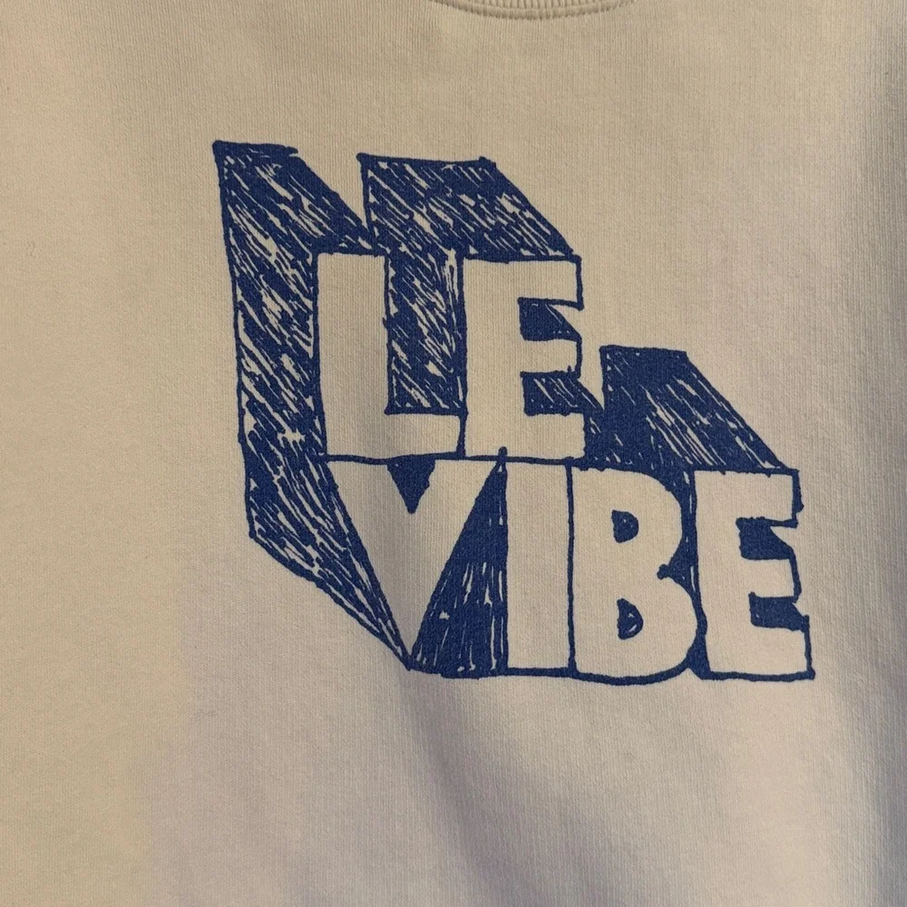 Clare V White and Blue Crewneck Sweater Small - Picture 5 of 10
